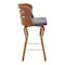 Armen Living Verne 26" Swivel Gray Faux Leather and Walnut Wood Bar Stool LCVRBAWAGR26 - alternate 5